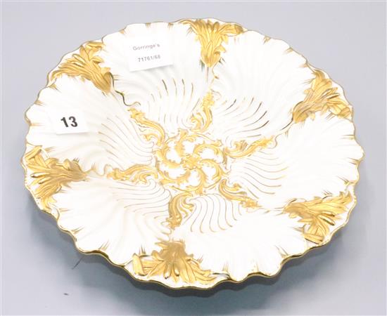 Meissen gilt and white dish(-)